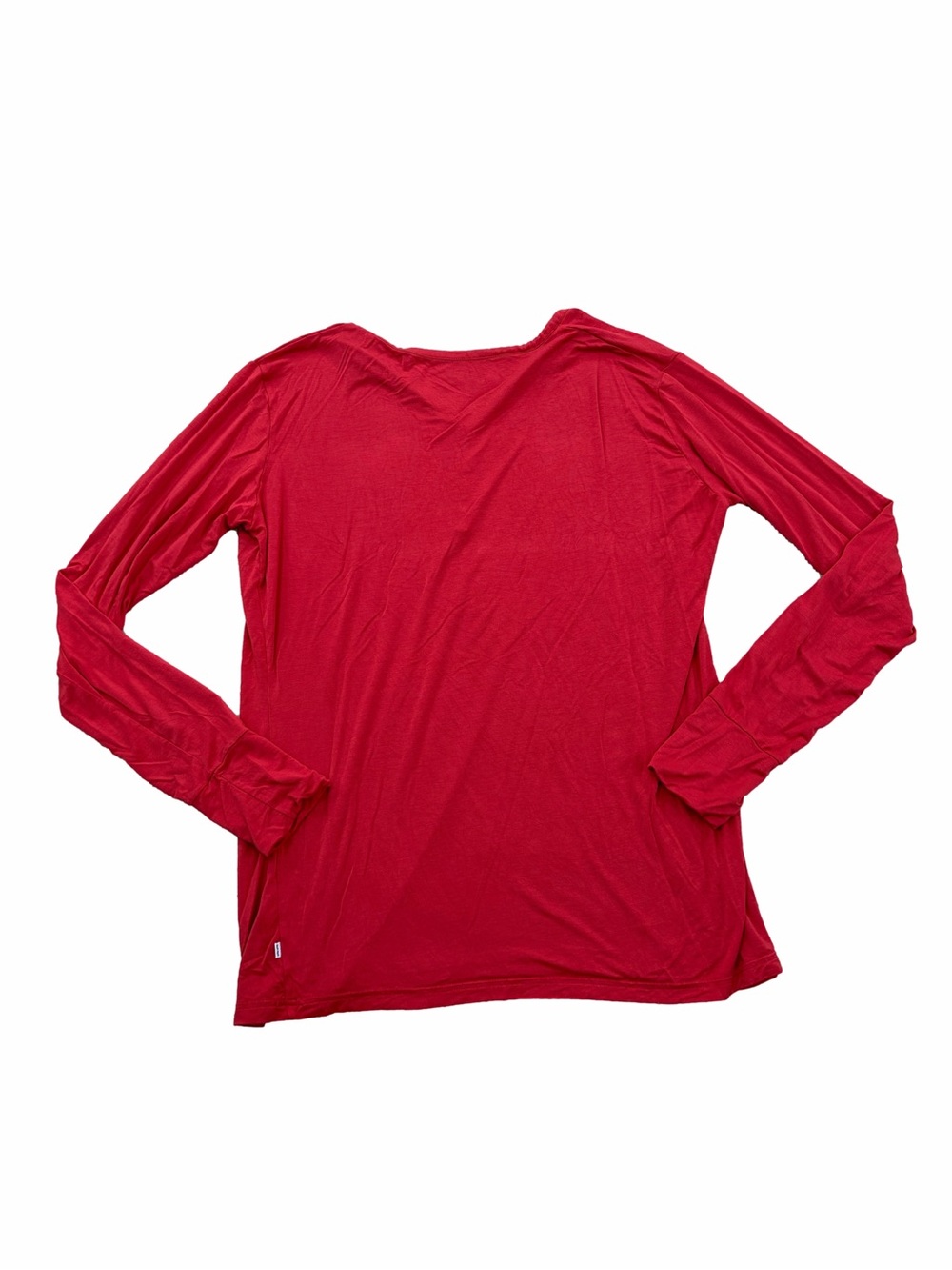 Little Sleepies Women’s Size Large Holiday Red Henley Bamboo Pajama Top - Picture 2 of 7